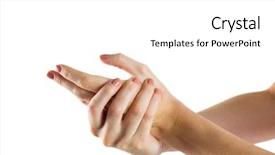  Presentation with joint pain - Amazing presentation theme having joint pain - woman with hand injury backdrop and a white colored foreground