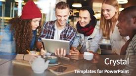  Presentation with focus group hands taking notes - PPT theme enhanced with joint project and taking necessary background and a tawny brown colored foreground