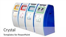  Presentation with joint - Beautiful slides featuring joint recycle bins on white background backdrop and a white colored foreground