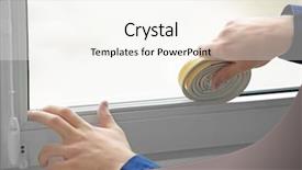  Presentation with hands and word volunteer - Slide deck enhanced with joint replacements - hands of young worker applying background and a cream colored foreground