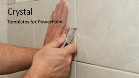  Presentation with joint - Slide deck enhanced with joint replacements - male hands with knife removing background and a mint green colored foreground