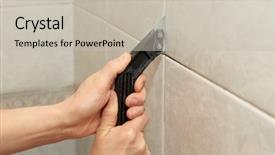  Presentation with joint - Beautiful PPT layouts featuring joint replacements - male hands with knife removing backdrop and a soft green colored foreground