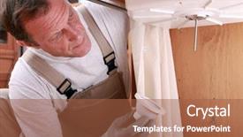  Presentation with joint - Cool new slides with joint replacements - man repairing sink backdrop and a red colored foreground