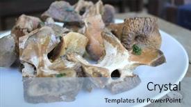  Presentation with joint - Slide deck enhanced with joint stock - cooked beef bones used background and a light blue colored foreground