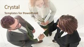  Presentation with potter hands making in clay - Slides consisting of joint venture companies - business men shaking hands making background and a cream colored foreground