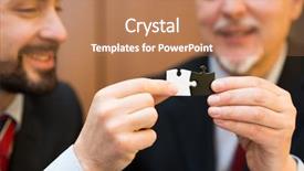  Presentation with partnership - Amazing theme having joint venture companies - puzzle pieces partnership concept backdrop and a coral colored foreground