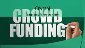  Presentation with crowd - Amazing slide set having crowd funding backdrop and a teal colored foreground
