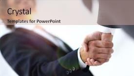 Presentation with businesses - Slides with shake hands agreed background and a coral colored foreground