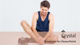  Presentation with fitness - Audience pleasing PPT layouts consisting of joints running - fitness man sitting and suffering backdrop and a coral colored foreground