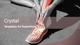  Presentation with athlete - Presentation design consisting of joints running - low section of female athlete background and a gray colored foreground