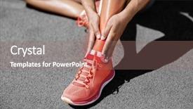  Presentation with pain - Audience pleasing slide set consisting of joints running - low section of sportswoman suffering backdrop and a coral colored foreground