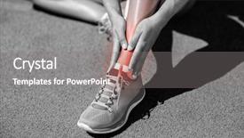  Presentation with joint - Cool new theme with joints running - low section of sportswoman suffering backdrop and a gray colored foreground