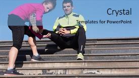  Presentation with knee pain - Audience pleasing PPT theme consisting of joints running - runner knee injury and pain backdrop and a  colored foreground
