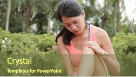 Presentation with woman sport - Amazing slides having joints running - sport woman getting hurt backdrop and a tawny brown colored foreground