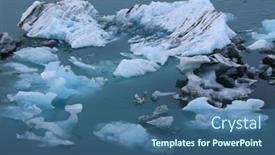  Presentation with lagoon - Audience pleasing PPT theme consisting of jojulsarlon lagoon in iceland europe backdrop and a ocean colored foreground