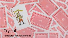  Presentation with playing cards - Slide set featuring joker on playing cards background background and a coral colored foreground