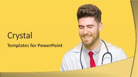  Presentation with facial pain medical man - Cool new theme with jokes - young handsome doctor man wearing backdrop and a yellow colored foreground