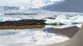  Presentation with lagoon - Presentation theme with jokulsarlon-glacial-lagoon-an-imposing background and a light blue colored foreground