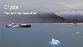  Presentation with iceland - Presentation design with jokulsarlon-lagoon-in-iceland-europe background and a gray colored foreground