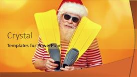  Presentation with jolly - Slides having jolly-funny-santa-claus-goes background and a yellow colored foreground