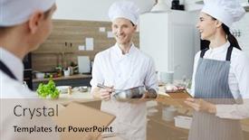  Presentation with jolly - Audience pleasing slide set consisting of jolly-handsome-young-man backdrop and a coral colored foreground