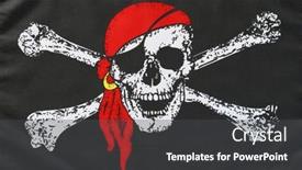  Presentation with pirate - Theme consisting of jolly-roger-pirate-flag-close background and a dark gray colored foreground