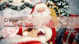 Presentation with jolly - Cool new theme with jolly santa claus brought the sack with gifts christmas interior decoration merry christmas backdrop and a lemonade colored foreground