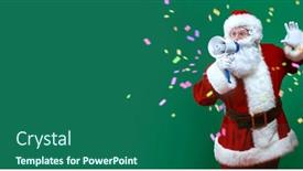  Presentation with jolly - Slide deck enhanced with jolly-santa-claus-emotionally background and a ocean colored foreground