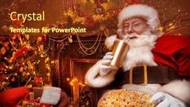  Presentation with jolly - PPT layouts enhanced with jolly-santa-claus-is-sitting background and a tawny brown colored foreground