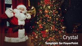  Presentation with jolly - Presentation enhanced with jolly-santa-claus-sneaked background and a tawny brown colored foreground