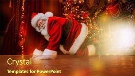  Presentation with jolly - Presentation theme enhanced with jolly-santa-claus-sneaked background and a tawny brown colored foreground