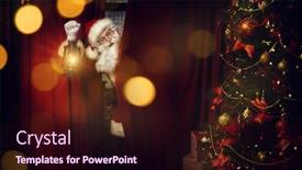  Presentation with house window - Colorful slides enhanced with jolly-santa-claus-sneaks backdrop and a wine colored foreground