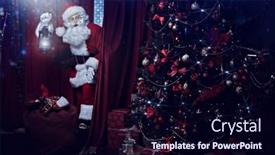  Presentation with jolly - Amazing theme having jolly-santa-claus-sneaks backdrop and a wine colored foreground