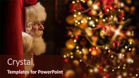  Presentation with jolly - Beautiful slide deck featuring jolly-santa-claus-sneaks backdrop and a wine colored foreground