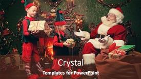  Presentation with jolly - Colorful presentation enhanced with jolly-santa-claus backdrop and a tawny brown colored foreground