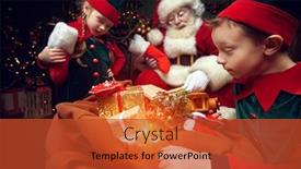  Presentation with elves - Cool new PPT layouts with jolly-santa-claus backdrop and a red colored foreground