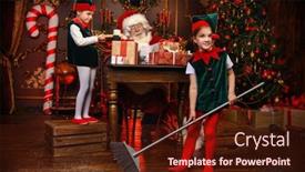  Presentation with jolly - Amazing slide set having jolly-santa-claus backdrop and a wine colored foreground