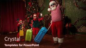  Presentation with elves - Audience pleasing slide deck consisting of jolly-santa-claus backdrop and a wine colored foreground