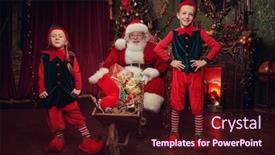  Presentation with jolly - PPT theme featuring jolly-santa-claus background and a wine colored foreground