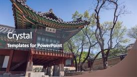  Presentation with park - Colorful slide set enhanced with jongno-gu seoul south korea backdrop and a gray colored foreground