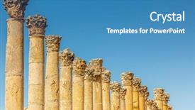  Presentation with amman jordan - Colorful presentation theme enhanced with jordan detail of roman columns backdrop and a teal colored foreground
