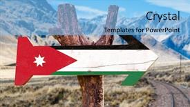  Presentation with desert - Beautiful theme featuring jordan flag wooden sign backdrop and a light blue colored foreground