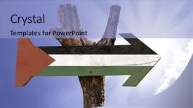  Presentation with palestine - Presentation theme having egypt flag - palestine wooden sign background and a light blue colored foreground