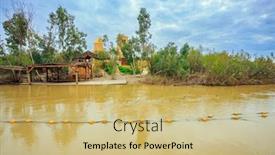  Presentation with baptism - PPT theme having jordan-river-state-border-between background and a coral colored foreground