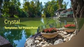  Presentation with venue - Colorful slide deck enhanced with jordan-river-yardenit-israel backdrop and a tawny brown colored foreground