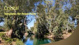  Presentation with winter river - Slide deck consisting of jordan-river background and a tawny brown colored foreground