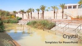  Presentation with baptism - Slides consisting of baptism site from jordan side background and a lemonade colored foreground