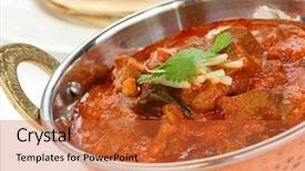  Presentation with curry - Beautiful slide set featuring josh mutton curry indian cuisine backdrop and a red colored foreground