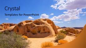  Presentation with joshua tree national park - Presentation theme enhanced with joshua tree national park yucca valley in mohave desert california usa background and a light blue colored foreground