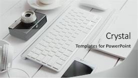  Presentation with japanese new year above view - PPT theme consisting of jotter - above view of different office background and a light gray colored foreground